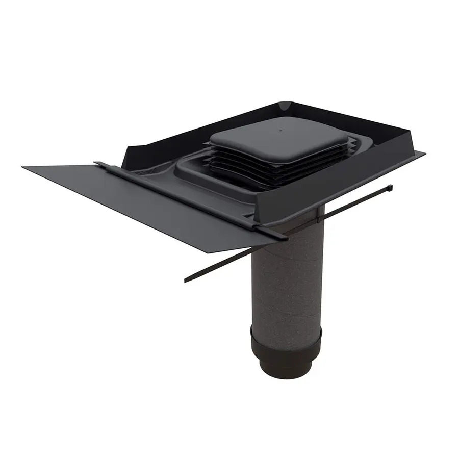 Ubbink Valetis Slim geisoleerde dakdoorvoer 35-67°, 150/160 mm, zwart