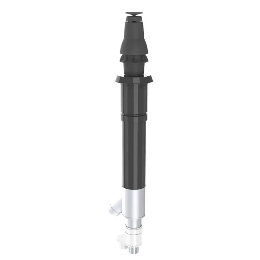 Burgerhout Skyline 3000 / Mugro HR Combi Dual dakdoorvoer 80-80-125 mm, PP, zwart, met broekstuk