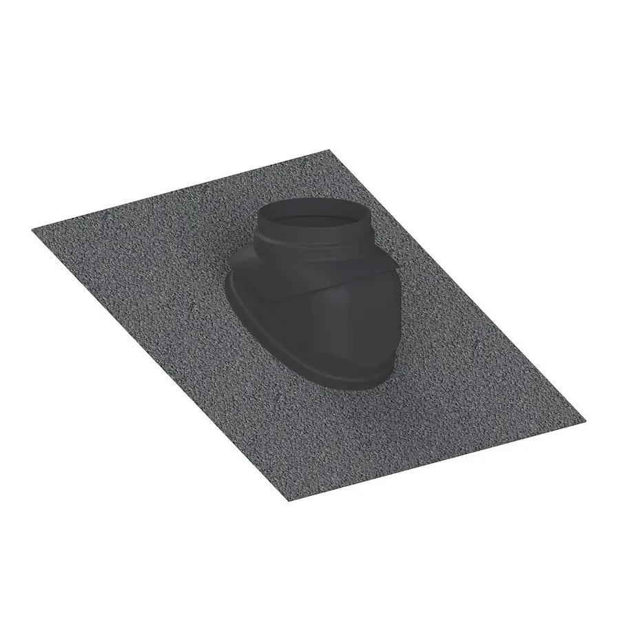 R-Vent loodvrije pan 25-45°, met PE glijschaal, 150 mm, zwart