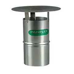 Panflex regenkap, enkelwandig, 80 mm, rvs