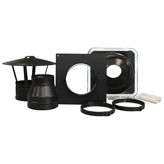 Nedco dakdoorvoer dubbelwandig ø150mm accessoireset, zwart
