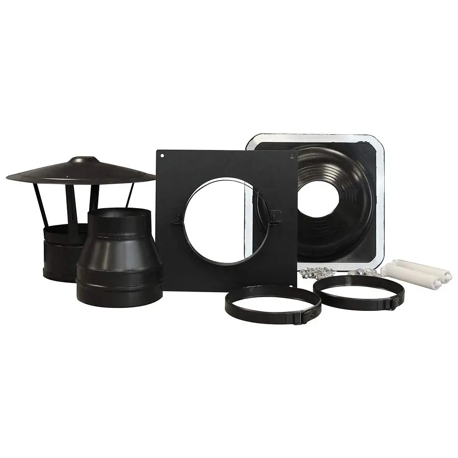 Nedco dakdoorvoer dubbelwandig ø150mm accessoireset, zwart