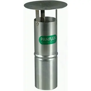 Panflex regenkap, enkelwandig, 100 mm, rvs