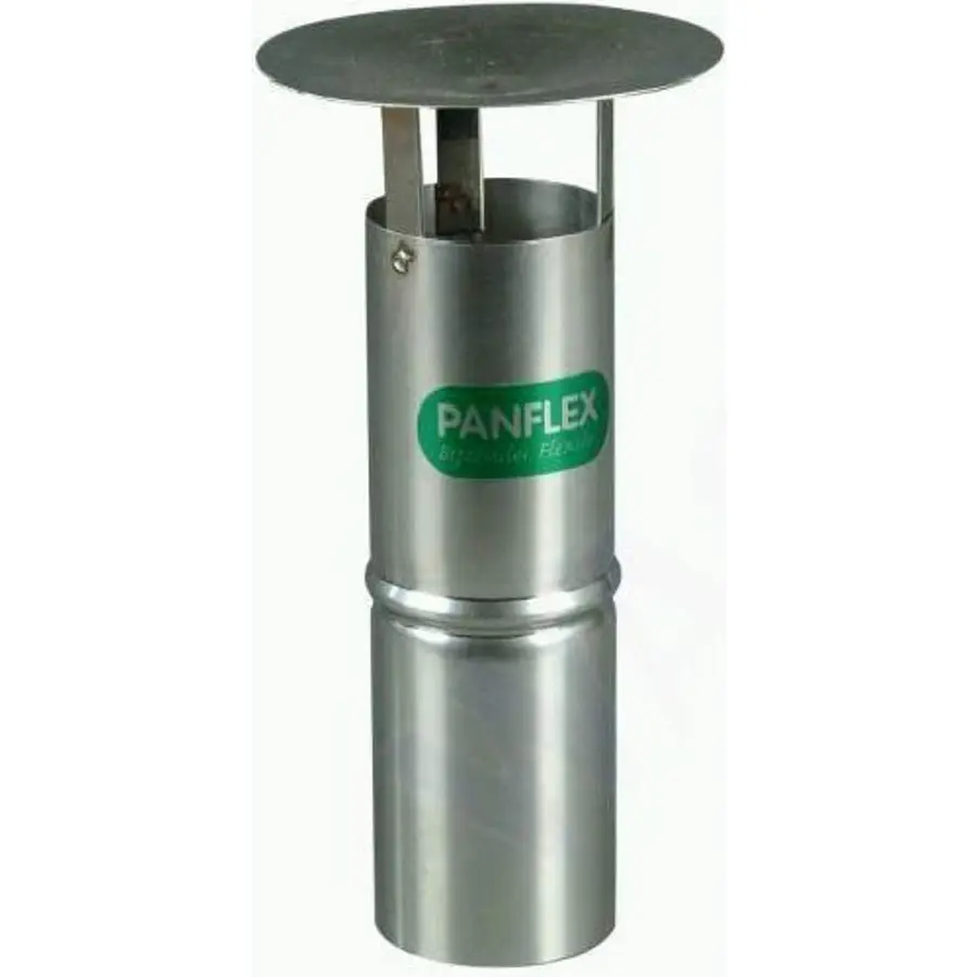 Panflex regenkap, enkelwandig, 100 mm, rvs