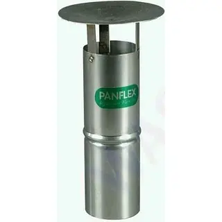 Panflex regenkap, enkelwandig, 130 mm, rvs