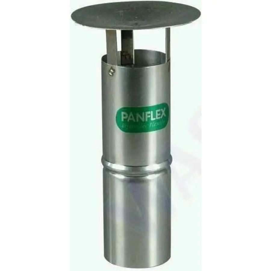 Panflex regenkap, enkelwandig, 130 mm, rvs