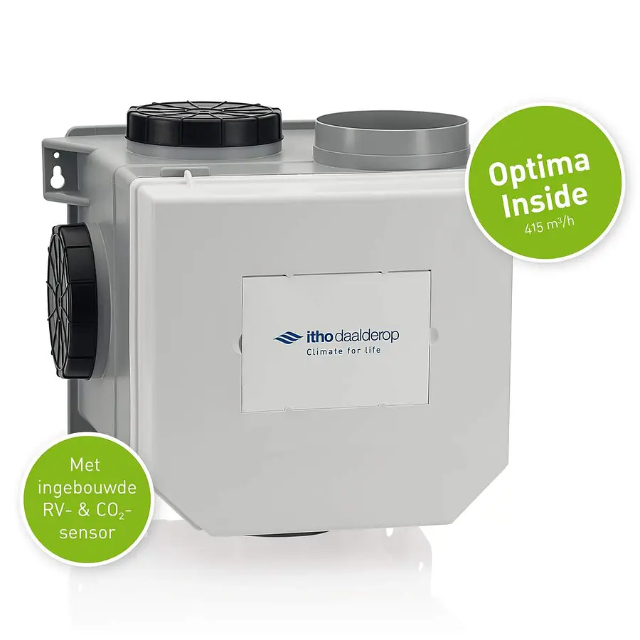 Itho Daalderop CVE-S CVE Optima Inside CO₂-ventilatiepakket met vochtsensor en euro- en perilexstekker