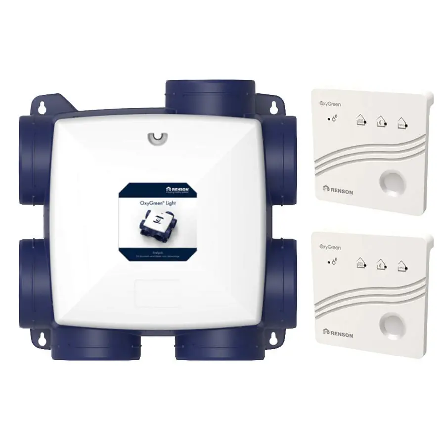 Renson OxyGreen light met interne vochtsensor en 2 CO₂-sensoren